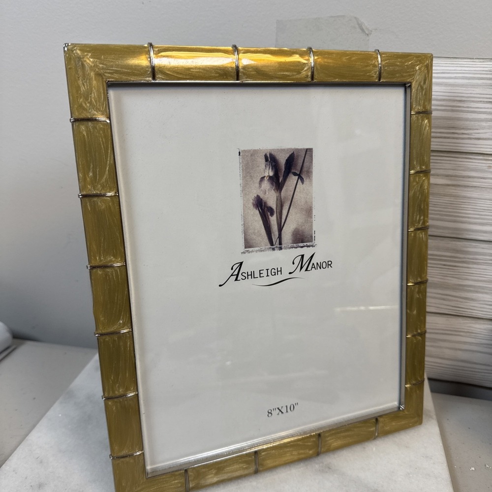 Ashleigh Manor Photo Picture Frame Pearlized Gold Enamel on Metal 8"x10" - Picture 6 of 6